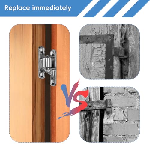304 Stainless Steel Gate Hinges 5/8" Heavy Duty Door Hinges 600LB Capacity No Squeaking for Wall Mount Hinges for Farm Gates & Wooden Fences, 2 Pack