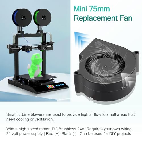 75mm x 30mm Brushless 24V DC Squirrel Cage Blower Fan Dual Ball Bearing High Performance Small Centrifugal Cooler 2Pin - style: 75 x 30 24v2p