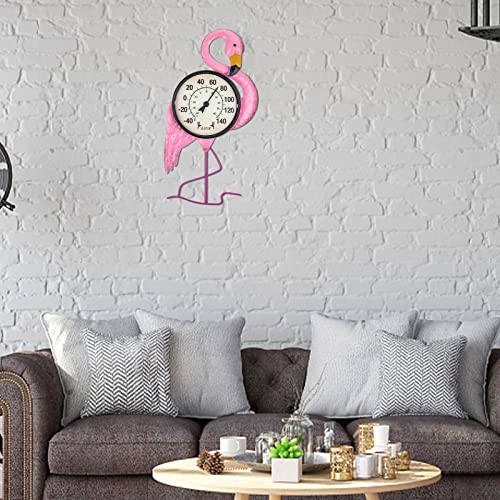 Outdoor Thermometers, Flamingo Thermometer for Patio Yard Garden | No Battery Needed, Waterproof, Indoor and Outdoor, Easy to Read, Gifts Idea - color: Flamingo