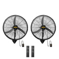 ROVSUN 20" Industrial Wall Fan with Remote Controller & BLDC Motor, High Velocity Wall-mounted Outdoor Fan with 4-Speed and Long Wired Remote, Oscillating Wall Mount Fan for Warehouse, Patio, 2-Pack - size: 20''(2-pack)