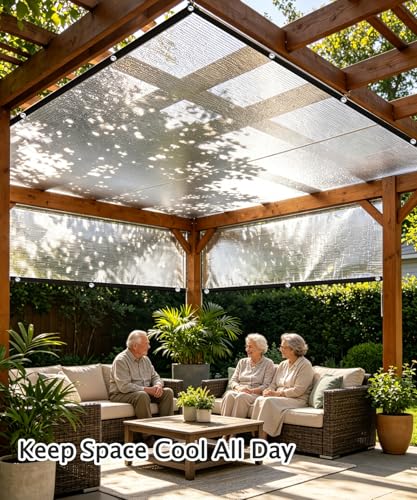Reflective Aluminet Shade Cloth with Grommets,Durable Mesh Tarp,70% 10'x20' | Heavy Duty UV Resistant Shade Cover for Garden, Patio, Car Parking, Camping, Kennel, Chicken Coop, Greenhouse - size: 10FT X 20FT - 70%