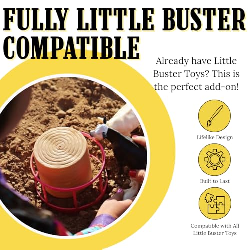 Little Buster Toys Hay Feeder Pink | All-Metal Round Bale Feeder | Collectible Ranch Display Accessory | Durable Farm Equipment for Seasonal or Year-Round Western Displays
