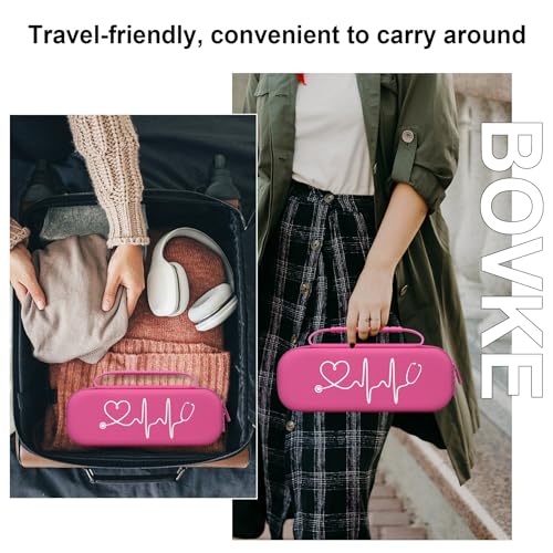 BOVKE Stethoscope Case for 3M Littmann Classic III/Cardiology IV–Raspberry | Lightweight II S.E/ MDF Acoustica Stethoscopes Hard Bag, Medical Supplies Case for Nurses, Doctors, Nursing School Essentials - color: Raspberry