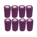4" Cohesive Flexible Bandage Wrap – Purple - 8 Pack | Self-Adherent Vet Tape for Animal Use | Breathable, Easy Tear, No Clips Required | Ideal for Horses, Dogs, Livestock, Pets - color: Purple
