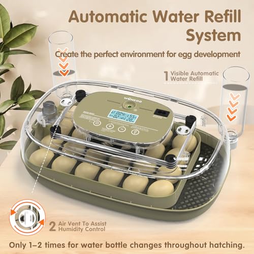Egg Incubators Incubator for Hatching Eggs 24 Eggs Egg Incubator for Lab Home Farm with Automatic Egg Turning for Chicken, Ducks, Goose, Quail - size: 24 eggs