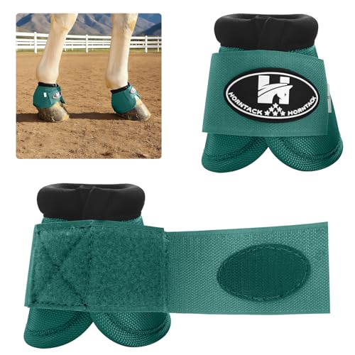 Horse Bell Boots for Outdoor Sports(Turquoise, L) | Comfortable fit, prevents sprains, convenient hook and loop design, durable outdoor protection - color: Turquoise, size: L