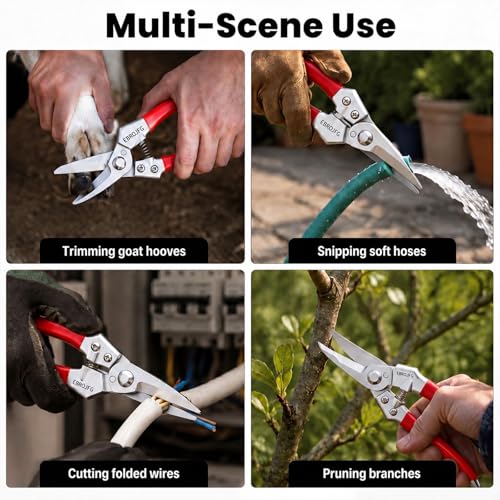 Goat Hoof Trimmers, Sheep Shears, Goat Hoof Trimmer Kit, Pruning Shears Horse Grooming Supplies Hoof Accessories – Versatile Hoof Wire and Pipe Cutting Tool for Pruning Plants as Pruning Shears - color: red