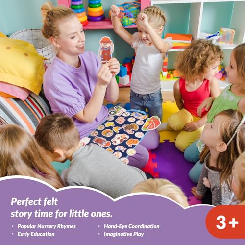 CHEFAN Felt/Flannel Board Story Set of 4, PRECUT Felt Pieces for Preschool Toddlers Circle Time,Old McDonald Had a Farm, This Old Man, Twinkle Twinkle Little Star, Row Row Row Your Boat - color: Old Mcdonald Had a Farm