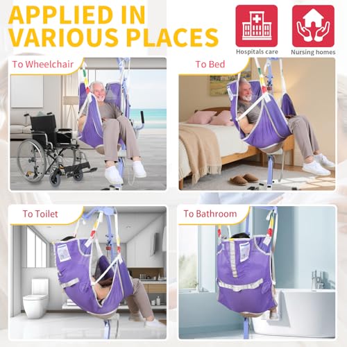 EZ Assistive Patient Lift Sling with Commode - Patient Lifting Slings for Transfer - Medical Full Body Straps for Elderly, Disabled,Nursing,Caregiver - SWL 500 lbs (Small-Purple-1 PC) - size: Small-Purple-1 PC
