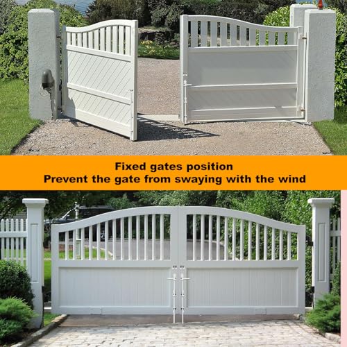 24" Cane Bolt Drop Rod for Gate, White Heavy Duty Gate Latch 2 Pack | Gate Latch for Wooden Fence Metal Gates, Gate Ground Stopper Hardware for Wood PVC Vinyl Metal Gates - color: 24"-White, size: 2 Pack