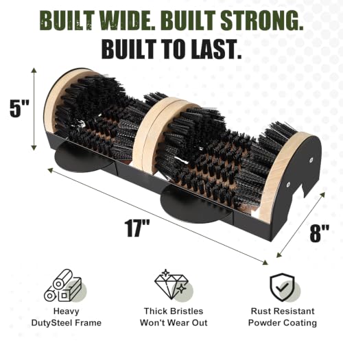 2026 Upgrade Boot Scrubber Cleaner, Heavy Duty Shoe Brush with Sturdy Steel Frame & Extra Long Dense Bristles, Efficient Mud Remover for Porch, Farm, RV