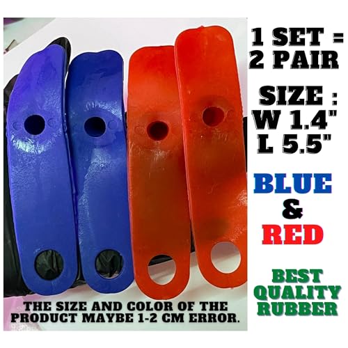 A.D.P. R5 2Pairs Red & Blue Color, Rooster Booster Chicken Mitt Safety Poultry Bird Botas para GALLOS BREEDING Supplies Leg Protect & Care, Best Rubber - color: Red & Blue R5