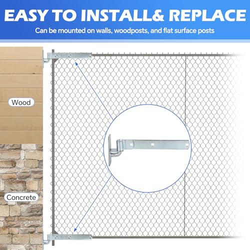 4 Pack Wall Mount Gate Hinge Bracket with Strap Hinge Heavy Duty Farm & Chain Link Gate Hinges Farm Gate Hinges Outdoor Hardware for Barns Tool Sheds and Other Swing Doors, Galvanized - style: 4pcs U-shape-12''