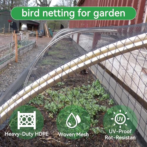 Bird Netting 20x30 FT 1/2 Inch Mesh Heavy Duty Woven Mesh Netting | Heavy duty woven mesh protects fruit trees, berries and gardens from birds & small animals with UV-resistant durability - size: 20x30Ft-0.5"