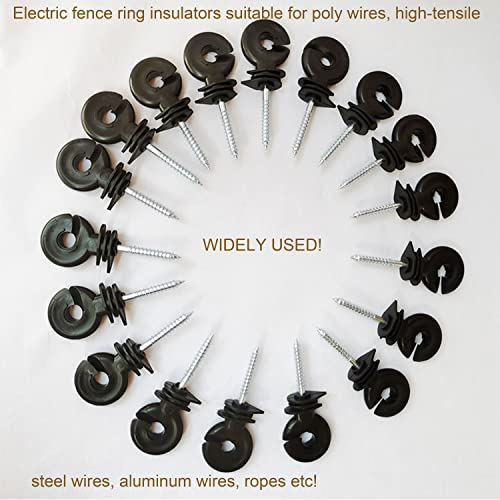 Electric Fence Insulator Screw-in Insulator Fence Ring Wood Post Insulator with Insulator Socket Tool for Animal Husbandry Electronic System (Electric Fence Insulator - 30PCS) - style: Electric Fence Insulator - 30PCS