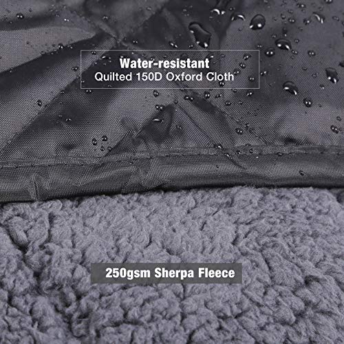 REDCAMP Large Camping Blanket with Sherpa Lining, Black 79"x79" | Cold Weather Warm Thick Outdoor Blanket Comfy Foldable & Windproof for Camping Stadium,Car,Picnics,Pet,Trip,Machine Washable - color: 79"x 79" Black