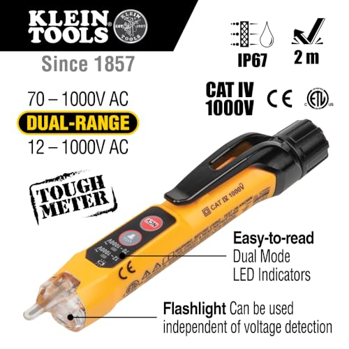 Klein Tools 80101 Circuit Breaker Finder Kit, GFCI Outlet and Receptacle Tester Kit, Multimeter, NCVT, Outlet Tester, Leads, 4-Piece - style: Home Tester 4-Piece Kit with Circuit Finder