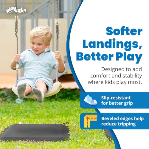 Playground Safety Rubber Wearmat for Swingsets and Slides - 1" Thick X 24" W X 40" L (2 Pack, Brown) - color: Brown, size: 2 Pack (40" L x 24" W x 1" Thick)