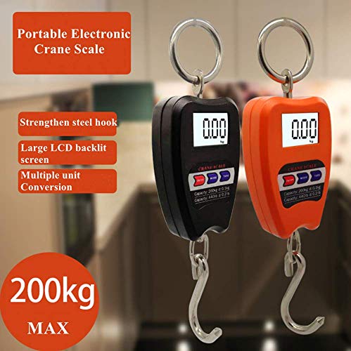 Hanging Weight Scale Industrial Heavy Duty for Farm, Hunting, Bow Draw Weight, Big Fish & Hoyer Lift with Accurate Sensor Digital, Professional (440LBS Orange) - color: 440LBS Orange