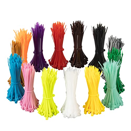 XINGO 1400 PCS Colored Zip Ties 4 Inch, Multicolor Zip Ties, Mix Packed 14 Color Plastic Wire Ties Assortment for Home Office Garden Garage and Workshop - color: 14 Color