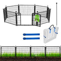 ADAVIN 24 in(H) Garden Fence with Gate, 8 Panels Total 19.7 Ft(L), Heavy Duty Iron Metal Animal Barrier Fence, Dog Fence Outdoor for Yard, Temporary Fencing, No Dig Garden Border Fencing - size: 8panels-24in(H)×19.7ft(L)
