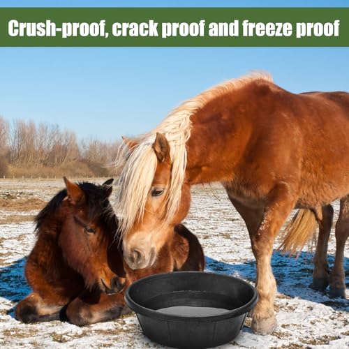 Sadnyy 4 Pcs Rubber Feed Pan 4 Quart/1 Gallon and 8 Quart/2 Gallon Utility Horse Feed Bucket Chicken Dust Bath Tub Livestock Water Trough Bowl for Chickens Ducks Goats Dogs Pigs Farm Small Animal - size: 4 Quart/1 Gallon and 8 Quart/2 Gallon