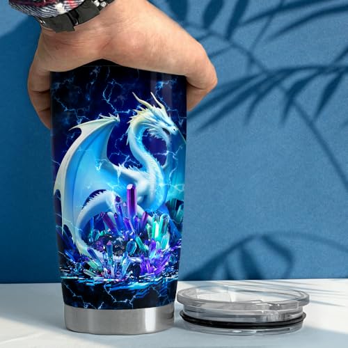 SANDJEST Dragon Tumbler 20oz Stainless Steel Insulated Coffee Travel Mug Cup for Women Mom Wife Dragon Gifts for Birthday Christmas Mother Day - color: Dragon