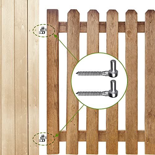 Insaga 304 Stainless Steel Gate Hinge, 5/8" Pin Heavy Duty Lag Screw Hinge for Wooden Fence & Farm Gate, One-Piece Molding Post Side Wood Bolt Hinge (2Pcs,M12) - color: M12 Pin Hinge-2Pcs
