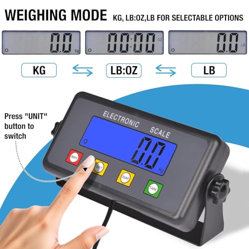 SurmountWay Large Shipping Scale, 440lb/0.2lb Digital Postal Scale | Tare/Count/Auto-Off Function, Stainless Platform, Backlit LCD, High Accurate, Packages, Small Business, Warehouse & Home Use
