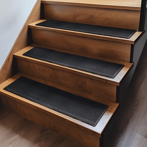 Mohawk Home Indoor Outdoor 4 Pack (0' 9" x 2' 11" Stairtread) Heavy Duty Rubber Floor Mat Anti Slip Restaurant Kitchen for Garage Garden Industrial Pool Entrance Bar Wet Area - size: 4 Pack (0' 9" x 2' 11" Stairtread)