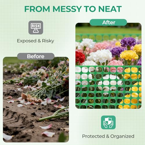 Ohuhu 4'x100'/10.7 LB Plastic Garden Fence Safety Fence for Animal Barrier | Reusable HDPE Netting Plastic Mesh Fence Roll, Temporary Fencing for Construction Snow Fence Poultry Rabbits Dogs Chicken - color: Green, size: 4' x 100' (10.7 lb/roll)