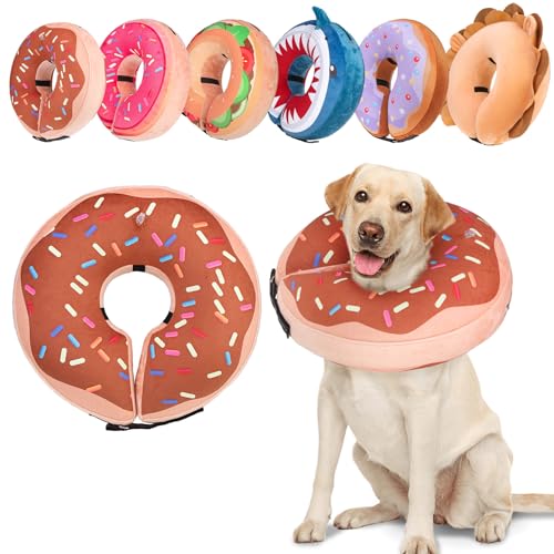 BEAUTYZOO Dog Cone Collar Alternative After Surgery,Pet Neck Donut E‑Collar | Soft Cone for Dogs to Stop Licking, Adjustable Recovery Collar for Large Medium Small Pets, Not Block Vision - Brown, M - color: Brown, size: M(Neck:13"-16")