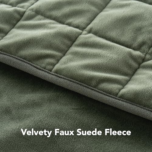 Berkshire Blanket Weighted Heating Pad - 18"x33" Electric Heat Wrap with 10 Heat Settings & Auto Shut Off - Soothing Heat Wrap for Back, Neck, Shoulders, Legs, Abdomen - Machine Washable & Portable - color: Dark Sage, size: 18" x 33"