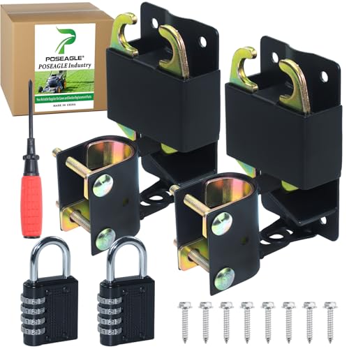 Upgraded 2 Pack 5 inch Black S16100700 Two Way Lockable Gate Latch | Include 4-Digit Combination Lock and Screwdriver for Farm Gate Latch, Metal Gates with 1-1/4" to 1-1/2" Diameter Tubes - color: A02 2xLockable Gate Latch for 1-1/4 to 1-1/2 Tubes