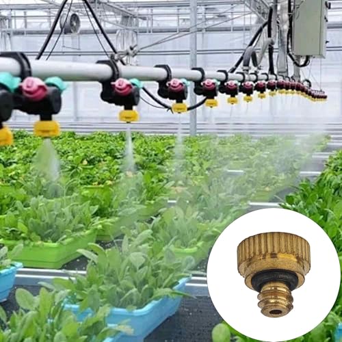 20Pcs 0.4mm Orifice Brass Misting Nozzles Heavy Duty Water Mister Nozzle for Outdoor Garden Patio Cooling System, Greenhouse & Dust Control, Anti-Clog Fog Sprayer