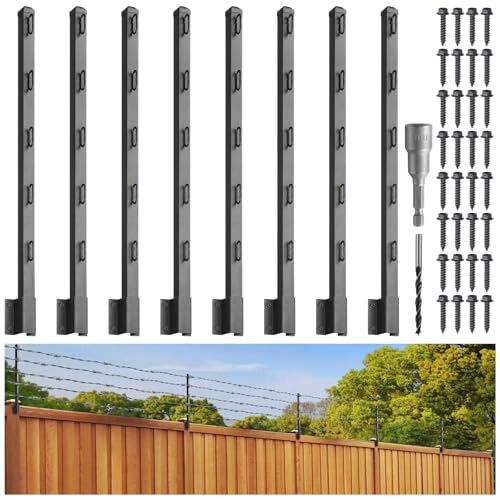 Fence Post Extender, 31" Fence Barbed Wire Extend Arm，for Outdoor Fences to Increase Height, Protect Privacy and Pets Jumping Off (8, 31in) - size: 31in