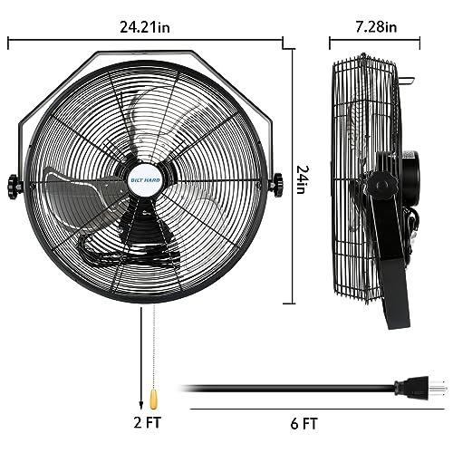 BILT HARD 4600 CFM 20 in. Industrial Wall Mount Fan, 3-Speeds High Velocity Wall Fan with Sealed Motor, Heavy Duty Metal Barn Fans for Garage, Commercial, Greenhouse, Warehouse & Shop Use - size: 20 inch