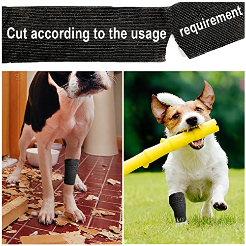 Carbou Self Adhesive Bandage Wrap 4" x 5yd 8ct Vet & Athletic Black | Vet Wrap Elastic Cohesive Bandage Self Adherant Non-Woven Wrap for Wrist, Ankle, Hand,First Aid Medical Stretch Wrap - color: Black, size: 8 Count (Pack of 1)