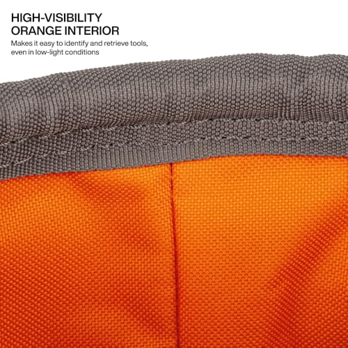 Klein Tools BC535 Straight Bucket, 17-Inch Utility Bucket, 200-Pound Load, 1680D Nylon, Drain Holes, Reinforced Straps, Hi-Vis Orange Interior - size: Nylon, 200-Pound Load