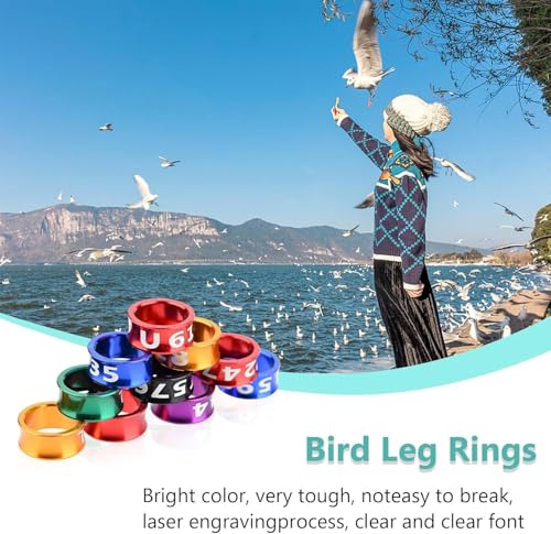 Bird Ring Leg Bands Aluminium Leg Rings Bird Identify Band for Hibiscus Birds, Parrots, Peonies, etc.Mixed Colors 50 PCS Per Pack（ID 8.0MM） - size: ID8.0MM