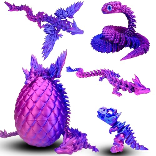 5 Pcs，12" 3D Printed Dragon Eggs,Dinosaur Egg,Crystal Dragon Toys,Snake Eggs, Animals,Fidget Toy,Desk Executive Toy，Easter Eggs Basket Stuffers,Toys for Boys Kids Teen 5-7 4-6 8-12 - color: Pp-03