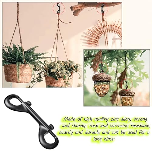 Double Ended Bolt Snaps Hook Zinc Alloy Double Trigger Metal Clips for Hanging Horse Tack Sling Feed Barns Water Buckets Linking Dog Leash Collar Leash Key Chain Horse Feeding Supplies 15 Pieces - size: 3.5 inch black