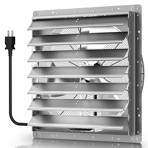 Xcity 30" Shutter Exhaust Fan, 7000 CFM Wall Mount Ventilation Fan | 7000 CFM airflow, AC motor, automatic shutters and 6 ft power cord for easy garage, attic and greenhouse ventilation. - size: 30 Inch