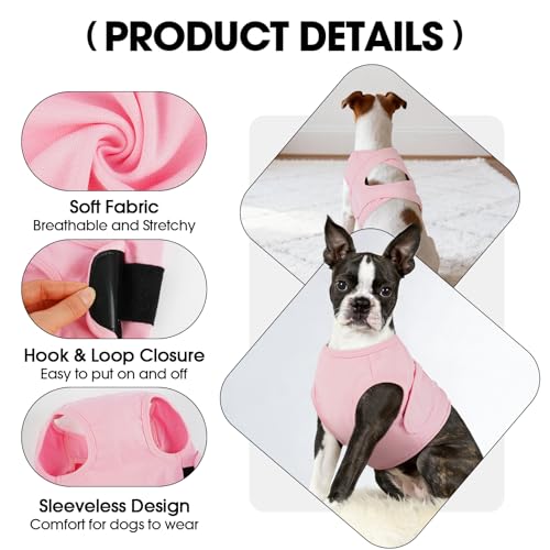 BRKURLEG Dog Chest Recovery Suit After Surgery, Pink L | Dog Chest & shoulder Wound Cover, Breathable & Soft Anti-Licking Wound Vest, Not for Spay/Neuter Surgeries, Cone Alternative - color: Pink, size: Large