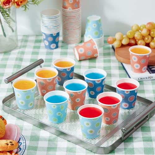 SIUQ 300 Pack 3 oz Paper Cups, Disposable Bathroom Cups, Mini Mouthwash Cup | Hot/Cold Beverage Drinking Cups, Small Paper Cups for Bathroom, Birthday Party, Travel, Events, Picnic, BBQ (Daisy) - color: Daisy 3oz-300 pack