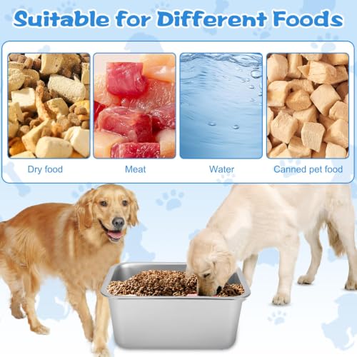 YUEPET Outdoor Dog Water Bowl, 2 Gallon Stainless Steel Bowl for Dogs | Outdoor Dog Water Bowl, 2 Gallon Capacity, Food and Water Use, Rounded Corners, Raised Edge, Easy to Clean, XL Dogs - size: 2 Gallons
