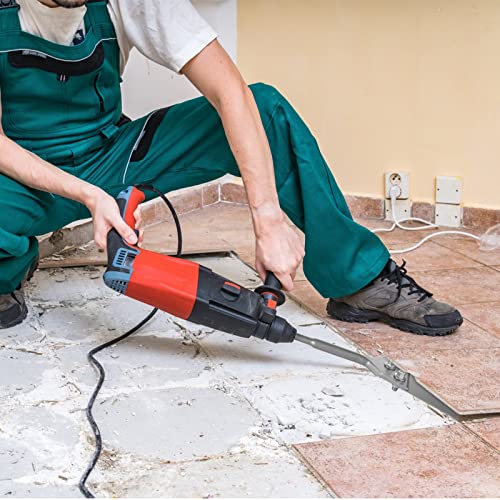 Firecore SDS Plus Floor Scraper with Spare Bolts and Locknuts, 5 Inch x 11 Inch Tile Removal Chisel Tool Long Handle Heavy Duty for Rotary Hammer Drill, Thinset Scraper Adhesives Remover FS22510 - style: 5" Floor Scraper