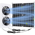 Rossesay 1 Set 25W 12V Solar Powered Fan for Chicken Coop Waterproof Solar Panel Exhaust Fans USB Portable Metal Shell for Shed Greenhouse Outside Air Ventilation Pet Dog House