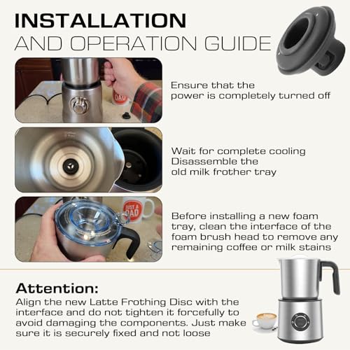 BMF600XL Latte Frothing Disc Replacement for Breville Milk Cafe | Stainless Steel Frother Plate Coffee Machine Accessory Solves Uneven & Weak Milk Frothing For Latte, Cappuccino Daily Brewing