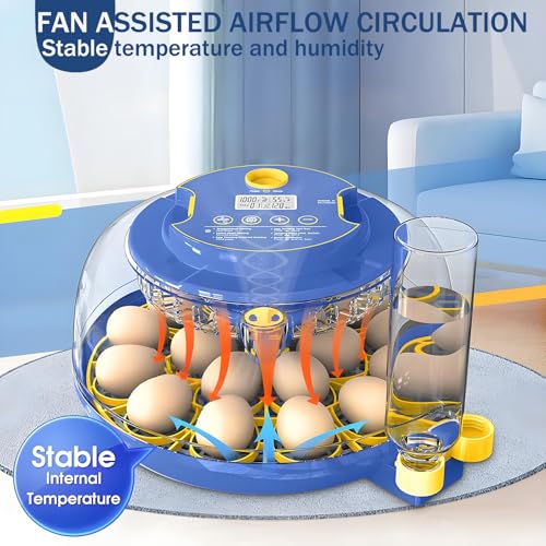 18 Egg Incubator with Automatic Egg Turning and Humidity Control,Water Refill,Egg Candler,Incubators for Hatching Chicken,Ducks,Goose,Quail,Pigeon,Parrot,Turkey for Farm, Home,Science Classroom